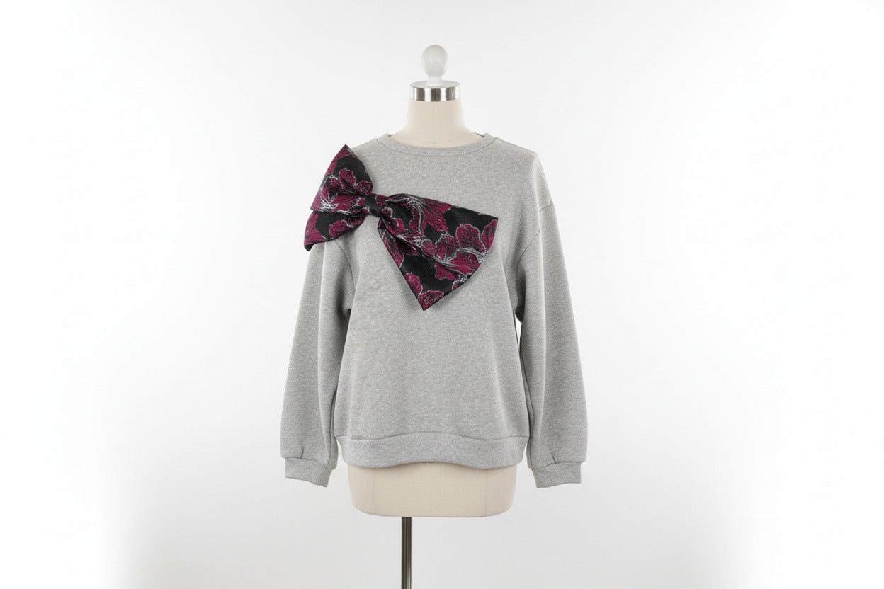 Knit Jumper with Bow Detail - One Size