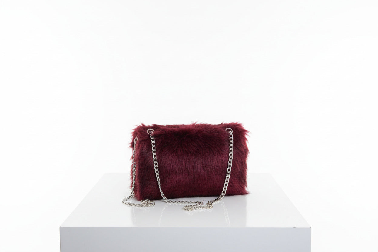 Luxe Evening Clutch Bag - Burgundy, Silver & Black | Going Out Essential