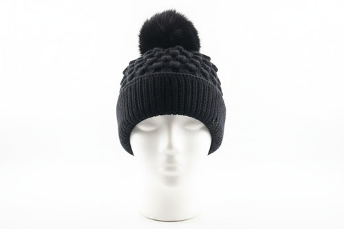 Cosy Bobble Hat - Red, Navy & Black | Classic Winter Beanie