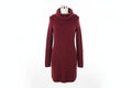 Cosy Knit Jumper Dress - Cherry Red, Chocolate Brown & Light Grey