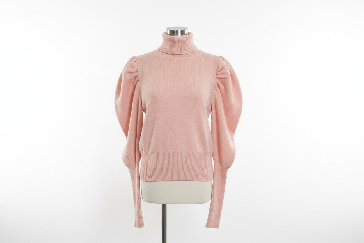 Luxe Polo Neck Jumper - Pink & Purple | Cosy Knit Essential