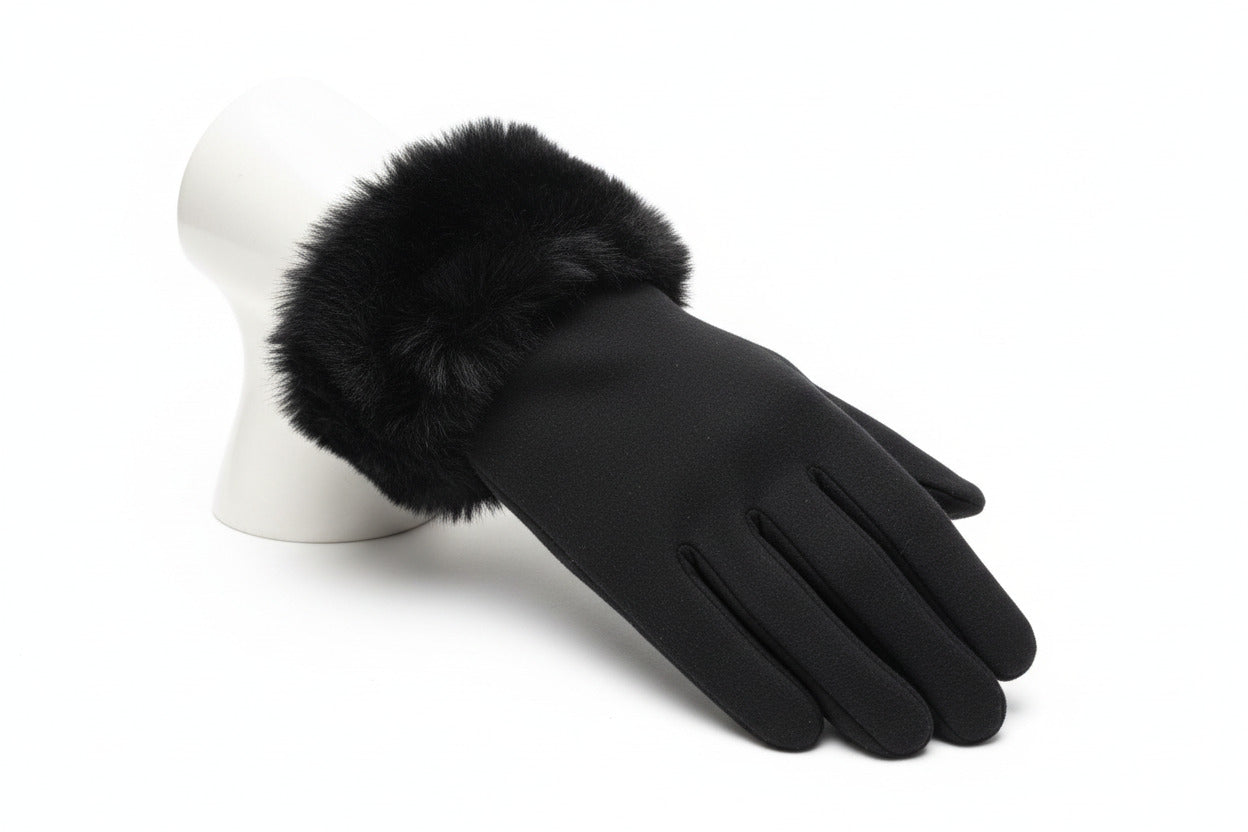 Cosy Knit Gloves - Grey, Black, Red & Cream | Winter Essential