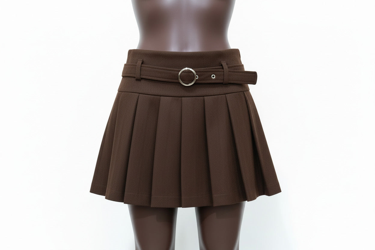 Luxe Mini Skirt - Black & Chocolate Brown | S/M & M/L