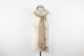Luxe Cream Scarf with Golden Bee Emblem - Statement Winter Accessory
