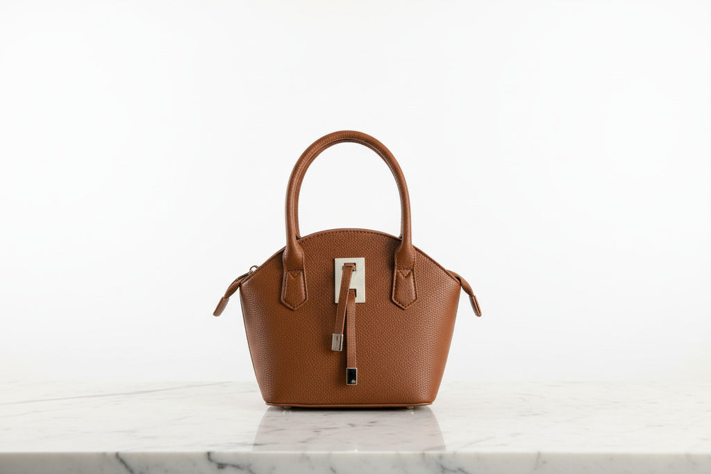 Classic Black & Brown Strap Bag - Timeless Sophistication