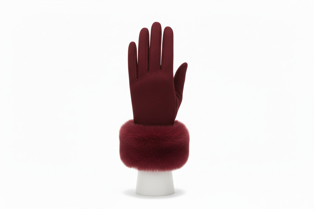 Cosy Knit Gloves - Grey, Black, Red & Cream | Winter Essential